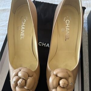 Chanel Women's Tan Leather Pumps